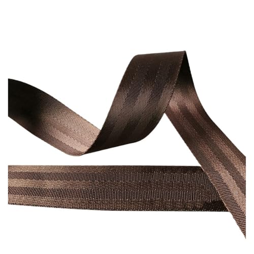 LOVSSU Gurtband Gurtband 20 mm 38 mm 50 mm Nylonband Sicherheitsgurt Computer Jacquardband Outdoor Rucksack Taschenteile Schwarz Braun Gurtband Fur Nylon(Brown 20mm) von LOVSSU