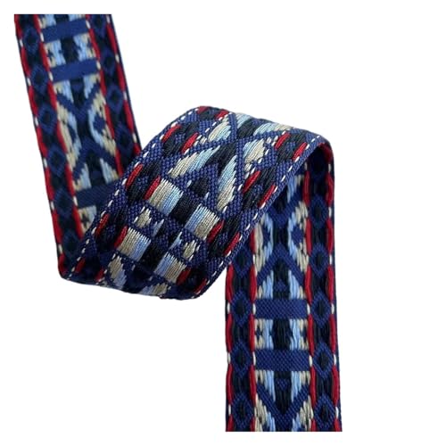 LOVSSU Gurtband Gurtband 6 Yards gewebtes Jacquardband Spitze 5 cm Bekleidungszubehör Fur Nylon(Blue) von LOVSSU