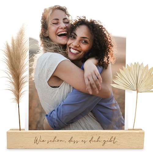 LOViLEE® Kartenhalter Holz im 2er Set – Schön dass es dich gibt – Kartenständer Holz inkl. Postkarten Download – Fotohalter, Fotoaufsteller, Fotogeschenke, Schön dass es dich gibt Geschenke von LOViLEE