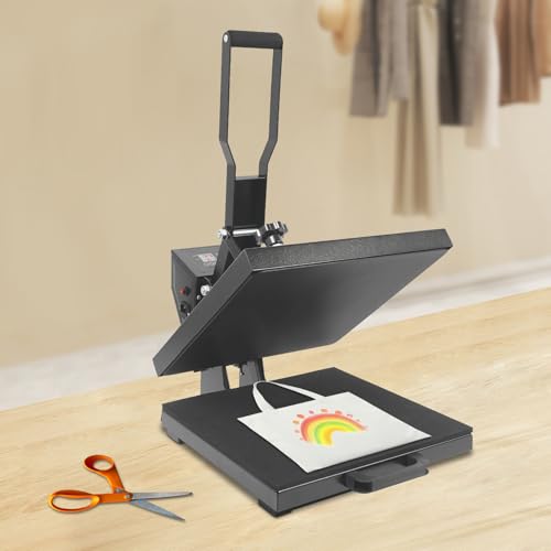 Transferpresse T-Shirt Druckmaschine 38x38cm DIY Heißpresse mit Digitaler Einstellbar Temperatur 0-250° und Zeitcontroller 0-999s von LOYEMAADE