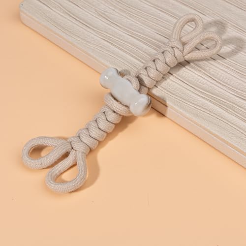 2/4 Paar 16,5 cm rote Knebelknöpfe aus geflochtenem Horn, Seil-Knebelknopf for Aufnähen, Knebelverschluss for Mantel, Windjacke(Beige,About 16.5CM Long 2 Pair) von LOYKZCT