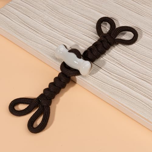 2/4 Paar 16,5 cm rote Knebelknöpfe aus geflochtenem Horn, Seil-Knebelknopf for Aufnähen, Knebelverschluss for Mantel, Windjacke(Coffee Color,About 16.5CM Long 4 Pair) von LOYKZCT
