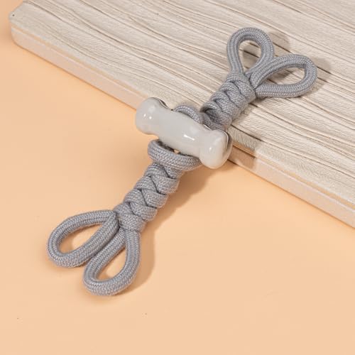 2/4 Paar 16,5 cm rote Knebelknöpfe aus geflochtenem Horn, Seil-Knebelknopf for Aufnähen, Knebelverschluss for Mantel, Windjacke(Gray,About 16.5CM Long 4 Pair) von LOYKZCT