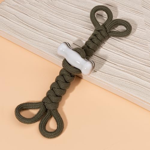 2/4 Paar 16,5 cm rote Knebelknöpfe aus geflochtenem Horn, Seil-Knebelknopf for Aufnähen, Knebelverschluss for Mantel, Windjacke(Olive Green,About 16.5CM Long 2 Pair) von LOYKZCT