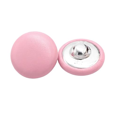 LOYKZCT 10 Stück 11/15/20/25/30 mm Lederbezogene Knöpfe mit Schaft for Kleidung, Mantel, Windjacke, Sofaknopf, Rot, 20 mm, 10 Stück(Dark Pink,25mm 10pcs) von LOYKZCT