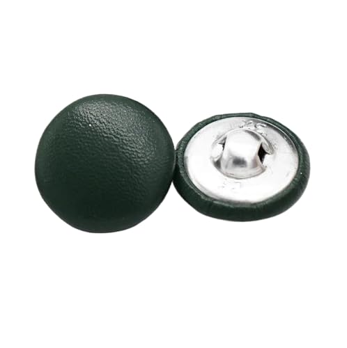 LOYKZCT 10 Stück 11/15/20/25/30 mm Lederbezogene Knöpfe mit Schaft for Kleidung, Mantel, Windjacke, Sofaknopf, Rot, 20 mm, 10 Stück(Green,20mm 10pcs) von LOYKZCT