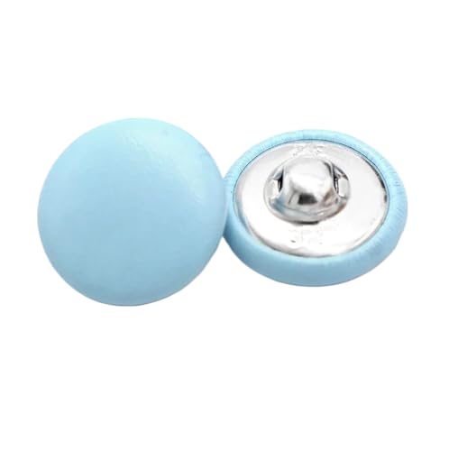 LOYKZCT 10 Stück 11/15/20/25/30 mm Lederbezogene Knöpfe mit Schaft for Kleidung, Mantel, Windjacke, Sofaknopf, Rot, 20 mm, 10 Stück(Light Blue,28mm 10pcs) von LOYKZCT