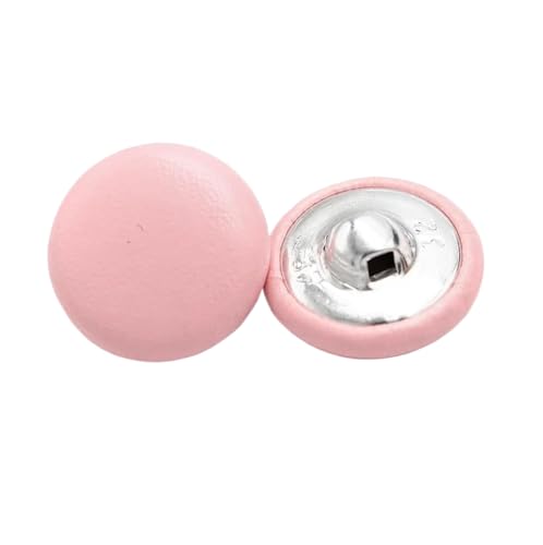 LOYKZCT 10 Stück 11/15/20/25/30 mm Lederbezogene Knöpfe mit Schaft for Kleidung, Mantel, Windjacke, Sofaknopf, Rot, 20 mm, 10 Stück(Pink,20mm 10pcs) von LOYKZCT