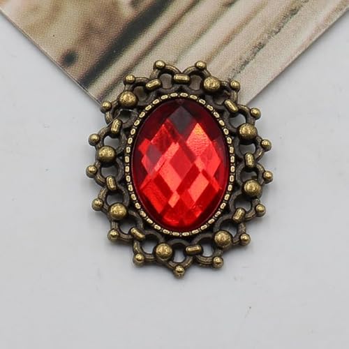 LOYKZCT 10 Stücke 23 * 20mm Oval Acryl Kleidung Dekoration Legierung Strass Flatback Knöpfe DIY Handwerk Schmuck Zubehör(1) von LOYKZCT