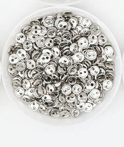 LOYKZCT 100 Stück Mini-Metallknöpfe, 3–8 mm, for 1 handgefertigte Puppenkleidung, runde Schnallen, 2 Löcher, Scrapbooking-Knöpfe, Nähzubehör(Silver,4mm) von LOYKZCT