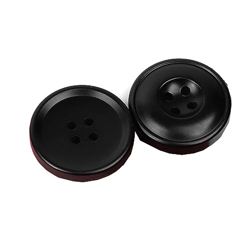 LOYKZCT 12 Stück Harzknöpfe mit 4 Löchern, Nähzubehör for Kleidung, dekorative Kunststoffknöpfe for Selbermachen, rot, 23 mm(Black,20mm) von LOYKZCT