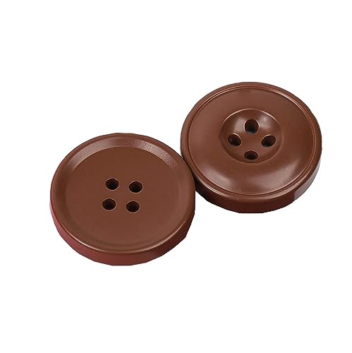 LOYKZCT 12 Stück Harzknöpfe mit 4 Löchern, Nähzubehör for Kleidung, dekorative Kunststoffknöpfe for Selbermachen, rot, 23 mm(Coffee,23mm) von LOYKZCT