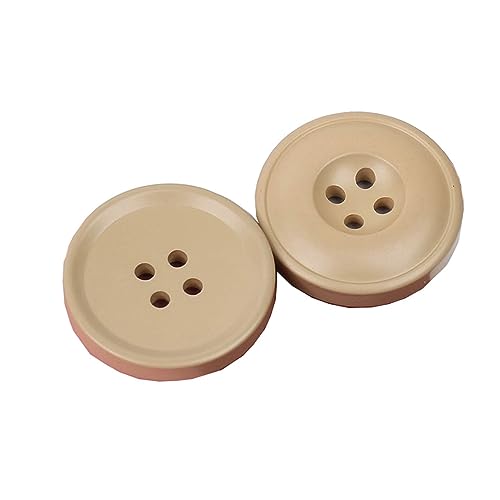 LOYKZCT 12 Stück Harzknöpfe mit 4 Löchern, Nähzubehör for Kleidung, dekorative Kunststoffknöpfe for Selbermachen, rot, 23 mm(Khaki,23mm) von LOYKZCT