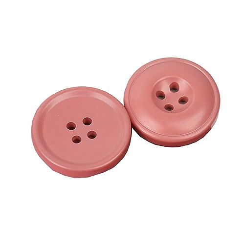 LOYKZCT 12 Stück Harzknöpfe mit 4 Löchern, Nähzubehör for Kleidung, dekorative Kunststoffknöpfe for Selbermachen, rot, 23 mm(Pink,20mm) von LOYKZCT