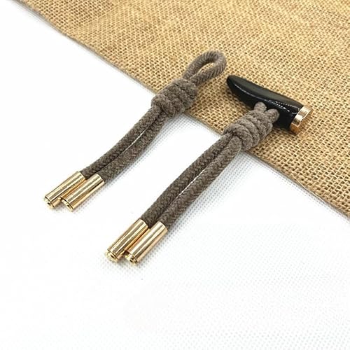 LOYKZCT 2/4 Paar 23 cm grau/braune Knebelknöpfe aus geflochtenem Horn, Seil-Knebelknopf for Aufnähen, Knebelverschluss for Mantel, Windjacke(3# Brown,2 Pair) von LOYKZCT