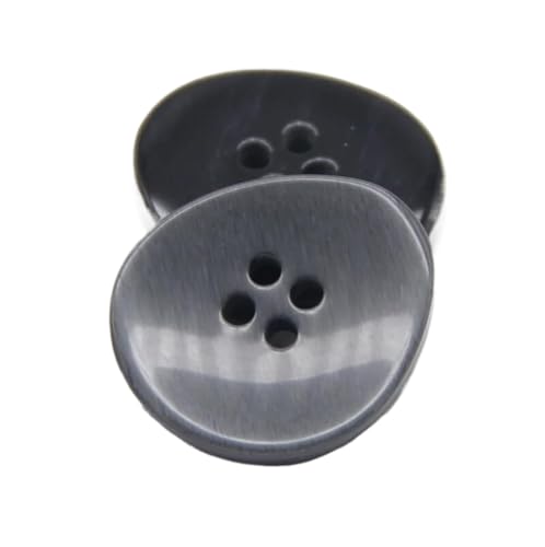 LOYKZCT 25 mm 30 mm große beigefarbene Hornknöpfe aus Kunstharz for Nähen, oval, grau, 30 mm, 6 Stück(Oval Grey,30mm 6pcs) von LOYKZCT