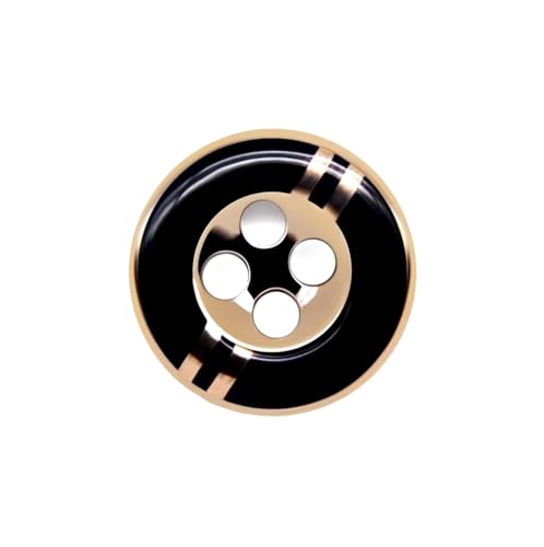 LOYKZCT 30 Stück/Los Goldfarbene kleine Kunststoffknöpfe for Hemden, Damen, Herren, Pullover, Kleidung, Nähknöpfe, A Gold White70400, 12 mm(A Gold Black 70401) von LOYKZCT