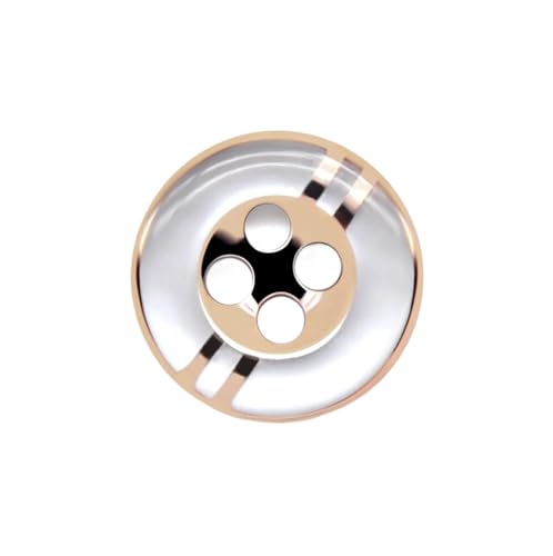 LOYKZCT 30 Stück/Los Goldfarbene kleine Kunststoffknöpfe for Hemden, Damen, Herren, Pullover, Kleidung, Nähknöpfe, A Gold White70400, 12 mm(A Gold White70400) von LOYKZCT