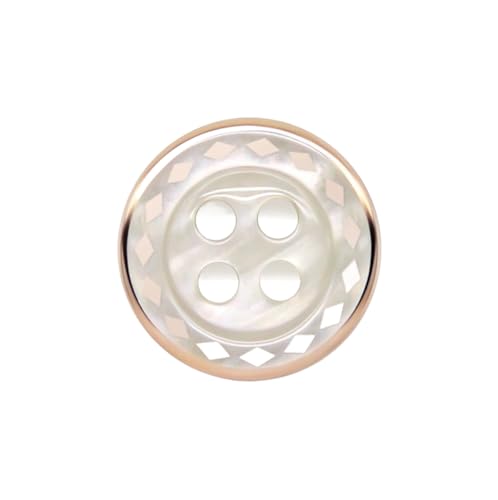 LOYKZCT 30 Stück/Los Goldfarbene kleine Kunststoffknöpfe for Hemden, Damen, Herren, Pullover, Kleidung, Nähknöpfe, A Gold White70400, 12 mm(B Gold White70400) von LOYKZCT