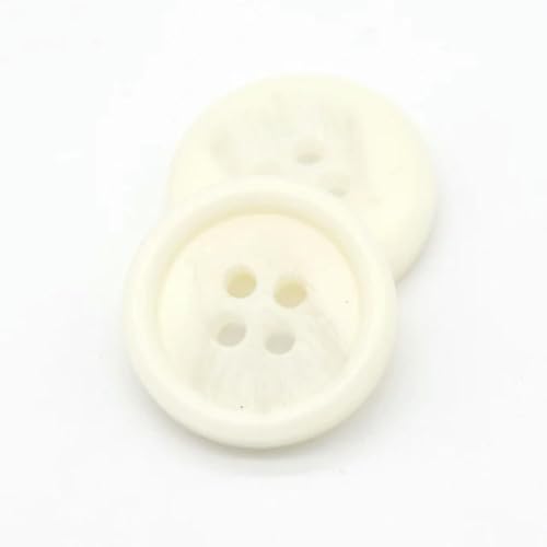 LOYKZCT 30 mm große Mantelknöpfe aus Kunstharz, Hornimitat, weiß, for Kleidung, Pullover, Anzug, Jacke, dekoratives Nähzubehör(White,20mm 15pcs) von LOYKZCT