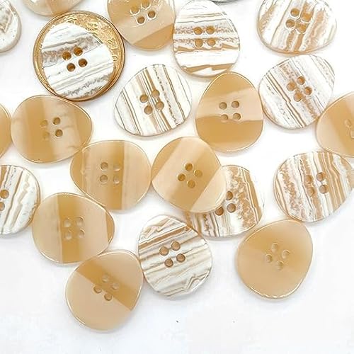 LOYKZCT 50/100 Stück 15 x 18 mm eiförmiger Nähknopf aus Kunstharz, 4 Löcher, Retro-Harzknöpfe, Flache Rückseite for Nähen, Stricken, Kunsthandwerk(15 * 18mm 50pcs) von LOYKZCT