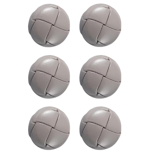 LOYKZCT 6 Stück mit echtem Leder bezogene Knöpfe, modische dekorative Metallknöpfe, Bastelzubehör, 15–25 mm Lederknöpfe for Mäntel, Jackenknöpfe, Kamelhaar, Kaschmir (rot, 15 mm)(Gray,18mm) von LOYKZCT