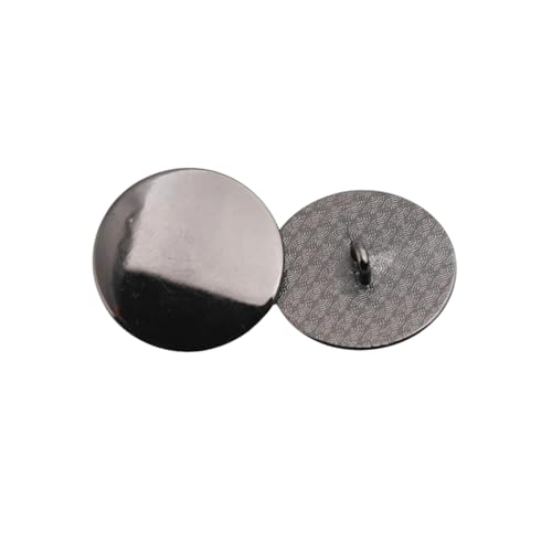 LOYKZCT 6 Teile/los 15/18/20/23/25/28mm Zink-Legierung Einfache Metall Knöpfe for Jacke, Windjacke Kleidung Nähen Dekorative(FlatBlack,20mm) von LOYKZCT