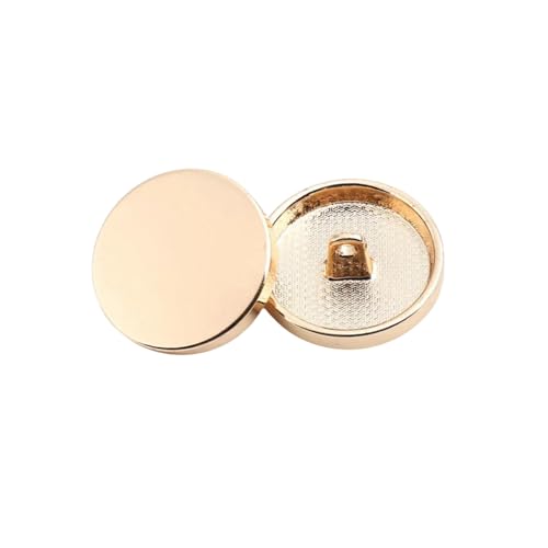 LOYKZCT 6 Teile/los 15/18/20/23/25/28mm Zink-Legierung Einfache Metall Knöpfe for Jacke, Windjacke Kleidung Nähen Dekorative(FlatbackGold,20mm) von LOYKZCT