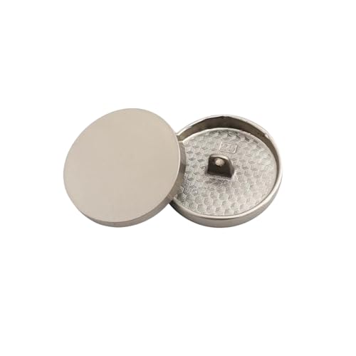 LOYKZCT 6 Teile/los 15/18/20/23/25/28mm Zink-Legierung Einfache Metall Knöpfe for Jacke, Windjacke Kleidung Nähen Dekorative(FlatbackMatte Silver,25mm) von LOYKZCT