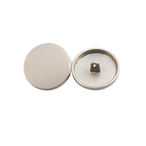 LOYKZCT 6 Teile/los 15/18/20/23/25/28mm Zink-Legierung Einfache Metall Knöpfe for Jacke, Windjacke Kleidung Nähen Dekorative(FlatbackSand Silver,28mm) von LOYKZCT