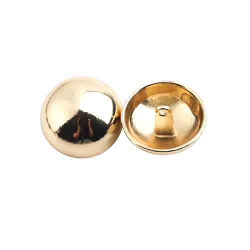 LOYKZCT 6 Teile/los 15/18/20/23/25/28mm Zink-Legierung Einfache Metall Knöpfe for Jacke, Windjacke Kleidung Nähen Dekorative(SemicircleGold,20mm) von LOYKZCT