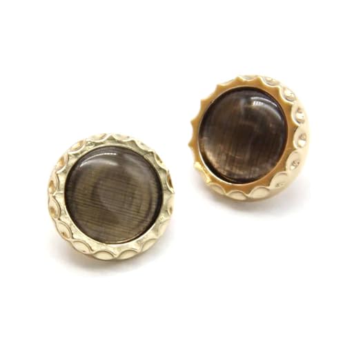 LOYKZCT 8 Stück runde Knöpfe, Metall-Hemdknöpfe for Kleidung, Goldrosa, 11 mm(Gold Black) von LOYKZCT
