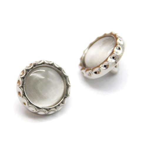 LOYKZCT 8 Stück runde Knöpfe, Metall-Hemdknöpfe for Kleidung, Goldrosa, 11 mm(Silver White) von LOYKZCT