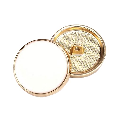 LOYKZCT Metallknöpfe for Nähen von Kleidung, Metallknöpfe for Jacken, for Damen und Herren, Anzugknöpfe for Damen, Goldweiß, 23 mm, 10 Stück(Gold White,18 mm 10pcs) von LOYKZCT