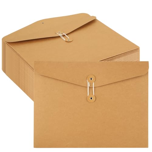LOYORTY 25 Stück A4 Kraftpapier-Umschlag, Aktenordner, Projekttaschen, Vintage-Umschlagtaschen mit Knopf und Schnur für Geschenkkartenhalter, Aufbewahrung von Tipp-Einladungen LOYORTY 25 Stück A4 Kraftpapier-Umschlag, Aktenordner, Projekttaschen, Vintage-Umschlagtaschen mit Knopf und Schnur für Geschenkkartenhalter, Aufbewahrung von Tipp-Einladungen von LOYORTY