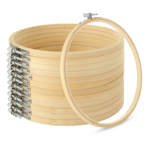LOYORTY Stickrahmen aus Bambus, 25,4 cm, rund, für Kunst, Handwerk, handliches Nähen und Basteln, 12 Stück LOYORTY Stickrahmen aus Bambus, 25,4 cm, rund, für Kunst, Handwerk, handliches Nähen und Basteln, 12 Stück von LOYORTY
