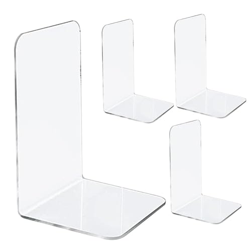 LPACXBYD 4/6/8PCS Transparente Buchstützen Stehen Bücherregal Desktop Dekorative Lagerung Rack Buchstütze Buch Halter Schule Schreibwaren Für die Aufbewahrung von Dokumenten(4pcs) von LPACXBYD