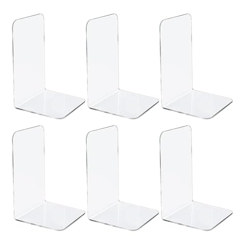 LPACXBYD 4/6/8PCS Transparente Buchstützen Stehen Bücherregal Desktop Dekorative Lagerung Rack Buchstütze Buch Halter Schule Schreibwaren Für die Aufbewahrung von Dokumenten(6pcs) von LPACXBYD