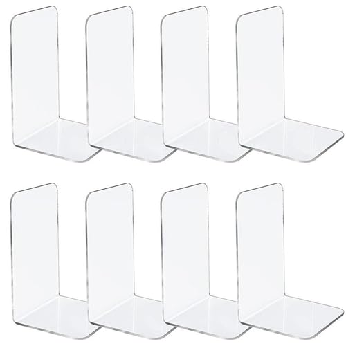LPACXBYD 4/6/8PCS Transparente Buchstützen Stehen Bücherregal Desktop Dekorative Lagerung Rack Buchstütze Buch Halter Schule Schreibwaren Für die Aufbewahrung von Dokumenten(8pcs) von LPACXBYD
