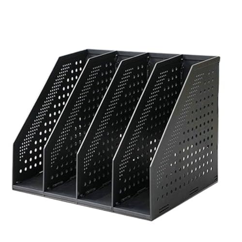 LPACXBYD Dehnbare Datei-Organizer-Box, Büro-Schreibtisch-Aktenablage, Faltbarer Zeitschriftenhalter-Ständer Für die Aufbewahrung von Dokumenten(Black 4) von LPACXBYD