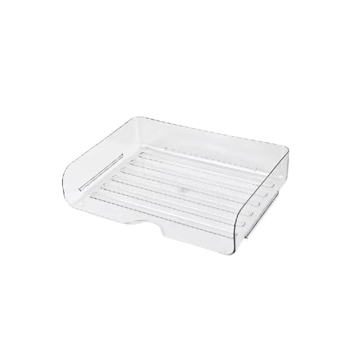 LPACXBYD Robuste Mehrzweck-Aufbewahrungsbox for den Schreibtisch, Datei-Organizer, stapelbare Ablage, A4-Papierregal, Schreibwarenbox, Bücherregal Für die Aufbewahrung von Dokumenten(Transparent) von LPACXBYD