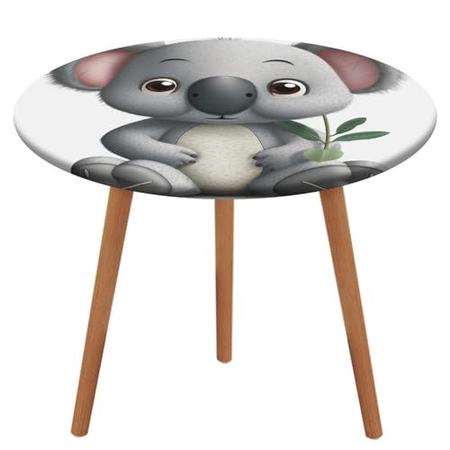 LPAGBCNU Runde Tischdecke, elastisch, wasserdicht, Cartoon-Koala-Tischdecke, wasserdicht und schmutzabweisend, geeignet für Picknick-Partys im Innen- und Außenbereich, Durchmesser: 130 cm von LPAGBCNU