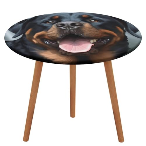 LPAGBCNU Runde Tischdecke, elastisch, wasserdicht, Rottweiler-Hunde, Zungenkopf-Tischdecke, wasserdicht und schmutzabweisend, geeignet für Picknick-Partys im Innen- und Außenbereich, Durchmesser: 110 LPAGBCNU Runde Tischdecke, elastisch, wasserdicht, Rottweiler-Hunde, Zungenkopf-Tischdecke, wasserdicht und schmutzabweisend, geeignet für Picknick-Partys im Innen- und Außenbereich, Durchmesser: 110 von LPAGBCNU