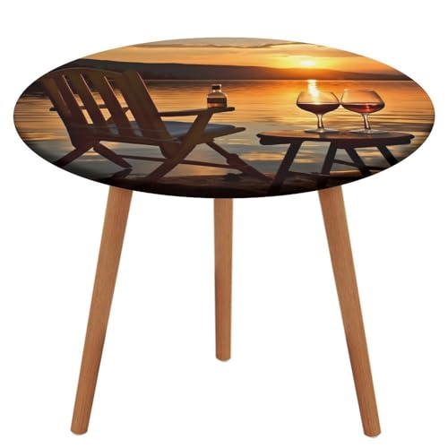 LPAGBCNU Runde Tischdecke, elastisch, wasserdicht, für Stühle und Wein bei Sonnenuntergang, See, wasserdicht, schmutzabweisend, geeignet für Picknickpartys im Innen- und Außenbereich, Durchmesser: 120 LPAGBCNU Runde Tischdecke, elastisch, wasserdicht, für Stühle und Wein bei Sonnenuntergang, See, wasserdicht, schmutzabweisend, geeignet für Picknickpartys im Innen- und Außenbereich, Durchmesser: 120 von LPAGBCNU