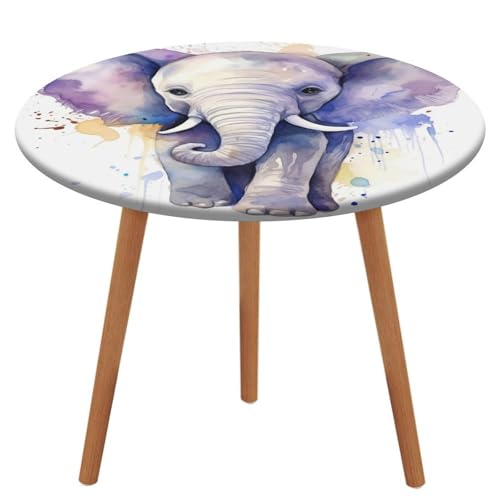 LPAGBCNU Runde Tischdecke, elastisch, wasserdicht, niedlicher Elefant, Aquarell-Tischdecke, wasserdicht und schmutzabweisend, geeignet für Picknickpartys im Innen- und Außenbereich LPAGBCNU Runde Tischdecke, elastisch, wasserdicht, niedlicher Elefant, Aquarell-Tischdecke, wasserdicht und schmutzabweisend, geeignet für Picknickpartys im Innen- und Außenbereich von LPAGBCNU