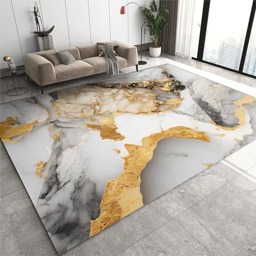 Rutschhemmende Pads Wohnzimmerteppich, Abstrakter schwarz-goldener Marmorteppich, rutschfeste Mikrofaser-Fußmatten mit schwarzer und goldener Linie, maschinenwaschbarer Teppich for das Badezimmer in d Rutschhemmende Pads Wohnzimmerteppich, Abstrakter schwarz-goldener Marmorteppich, rutschfeste Mikrofaser-Fußmatten mit schwarzer und goldener Linie, maschinenwaschbarer Teppich for das Badezimmer in d von LPAGOLMIX
