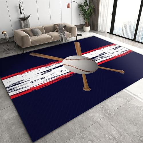 Rutschhemmende Pads Wohnzimmerteppich, Schwarz-goldener Flächenteppich, moderne, schlichte Linien, rutschfeste Mikrofaser-Fußmatten, maschinenwaschbarer Teppich for Waschküche und Badezimmer(Baseball, Rutschhemmende Pads Wohnzimmerteppich, Schwarz-goldener Flächenteppich, moderne, schlichte Linien, rutschfeste Mikrofaser-Fußmatten, maschinenwaschbarer Teppich for Waschküche und Badezimmer(Baseball, von LPAGOLMIX