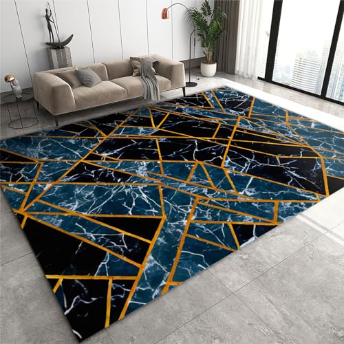 Rutschhemmende Pads Wohnzimmerteppich, Teppich aus Granit, Achat, Schwarz, Weiß und Gold, moderne geometrische rutschfeste Mikrofaser-Fußmatten, maschinenwaschbarer Teppich for Waschküche und Badezimm Rutschhemmende Pads Wohnzimmerteppich, Teppich aus Granit, Achat, Schwarz, Weiß und Gold, moderne geometrische rutschfeste Mikrofaser-Fußmatten, maschinenwaschbarer Teppich for Waschküche und Badezimm von LPAGOLMIX