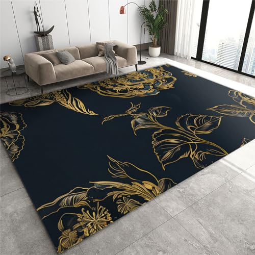 Rutschhemmende Pads Wohnzimmerteppich, Teppich aus Granit, Achat, Schwarz, Weiß und Gold, moderne geometrische rutschfeste Mikrofaser-Fußmatten, maschinenwaschbarer Teppich for Waschküche und Badezimm Rutschhemmende Pads Wohnzimmerteppich, Teppich aus Granit, Achat, Schwarz, Weiß und Gold, moderne geometrische rutschfeste Mikrofaser-Fußmatten, maschinenwaschbarer Teppich for Waschküche und Badezimm von LPAGOLMIX