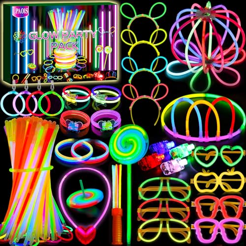 LPAOIS 277 Stück Knicklichter Party Set Glow Sticks Leuchtstäbe Knicklichter,Neon Party Leuchtarmbänder Knicklichter Hochzeit Leuchtspielzeug für Party Deko,Knicklichter Kinder,Neuem Kreisel,Lutscher von LPAOIS